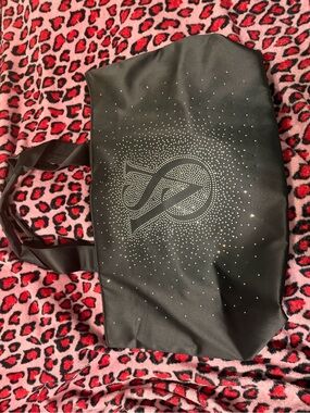 Black Rhinestone Accent Tote Bag with Log victoria’s Secret large